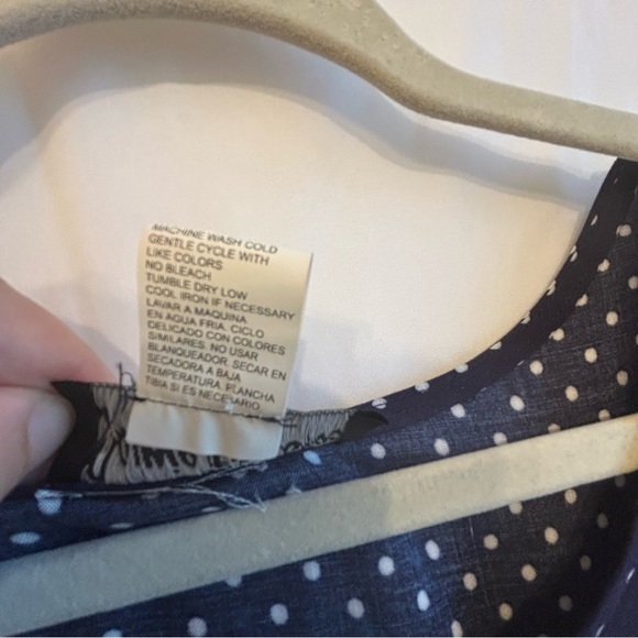 Jamie Brooke Navy Polka Dot Midi Dress | Size 14 | Rayon | Y2K Classic - Picture 5 of 6